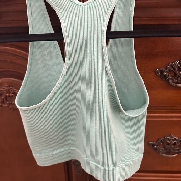 Mint Green Ribbed Women's Top - Picture 6 of 6